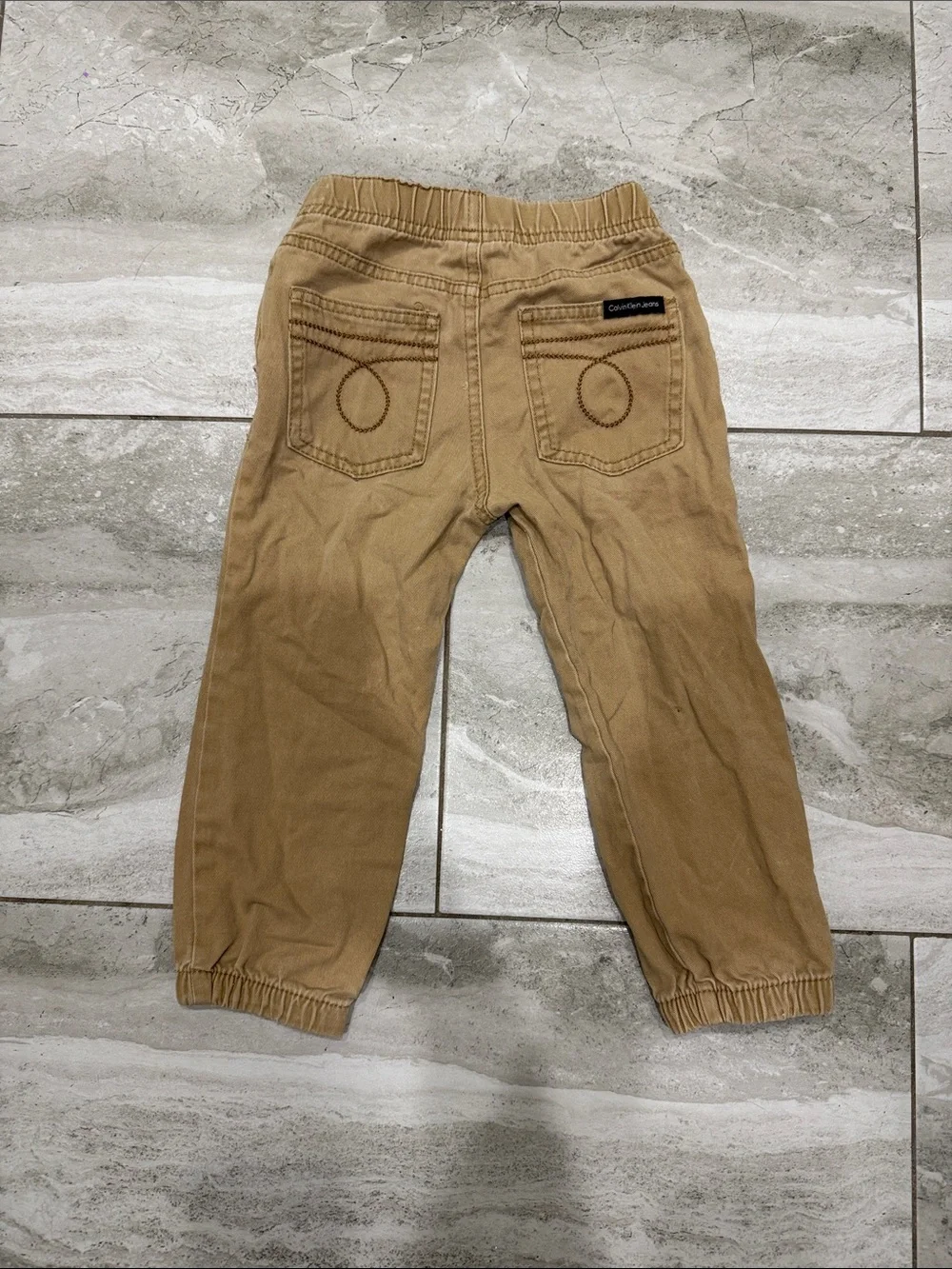 Calvin Klein Jeans Kids Tan Elastic Waist Joggers